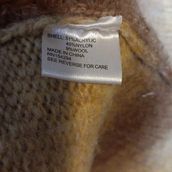 Jamison Wool Blend Cardigan M Brown Buttercup Yellow - Picture 5 of 7